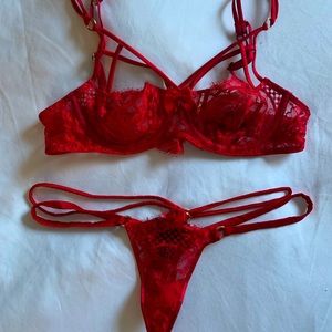 Honey Birdette Jessica Red bra and panties